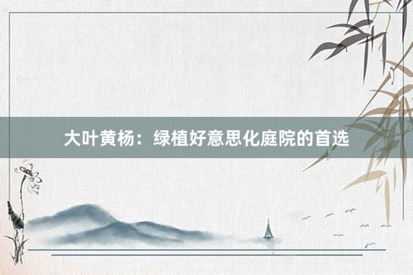 大叶黄杨：绿植好意思化庭院的首选